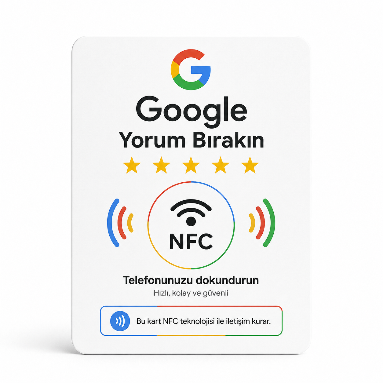 NFC Google Yorum Kartı (10 x 7.5 cm) (PVC)